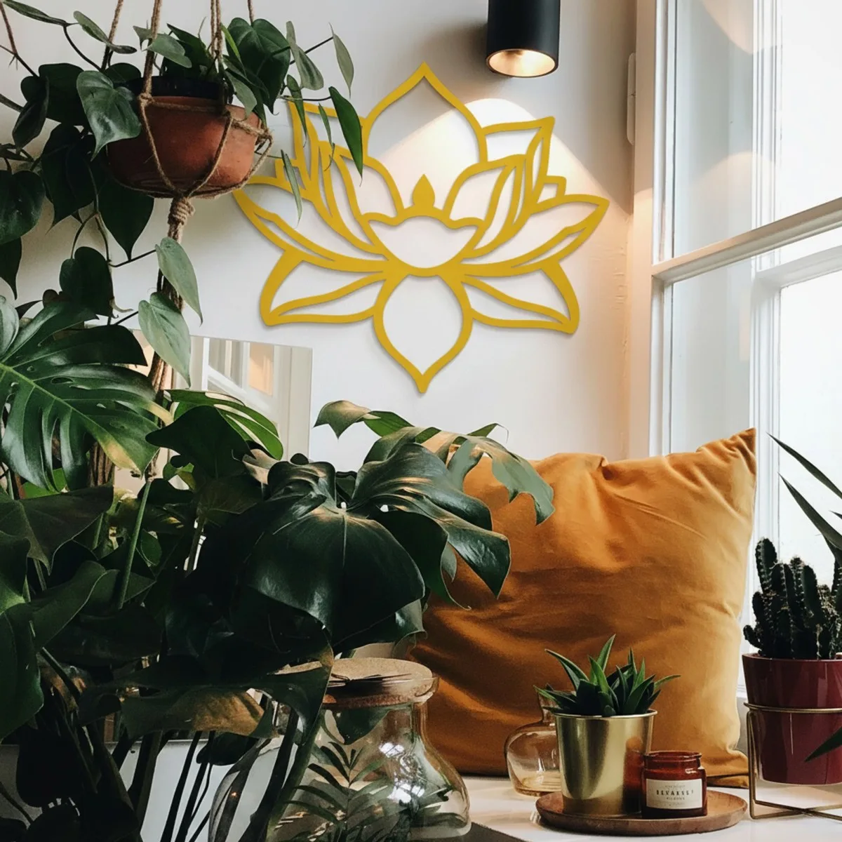 Lotusblüte Wanddekoration – Ajour-Design – Birkenfurnier