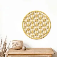 Birch plywood decoration: Flower of Life Symbol of Power