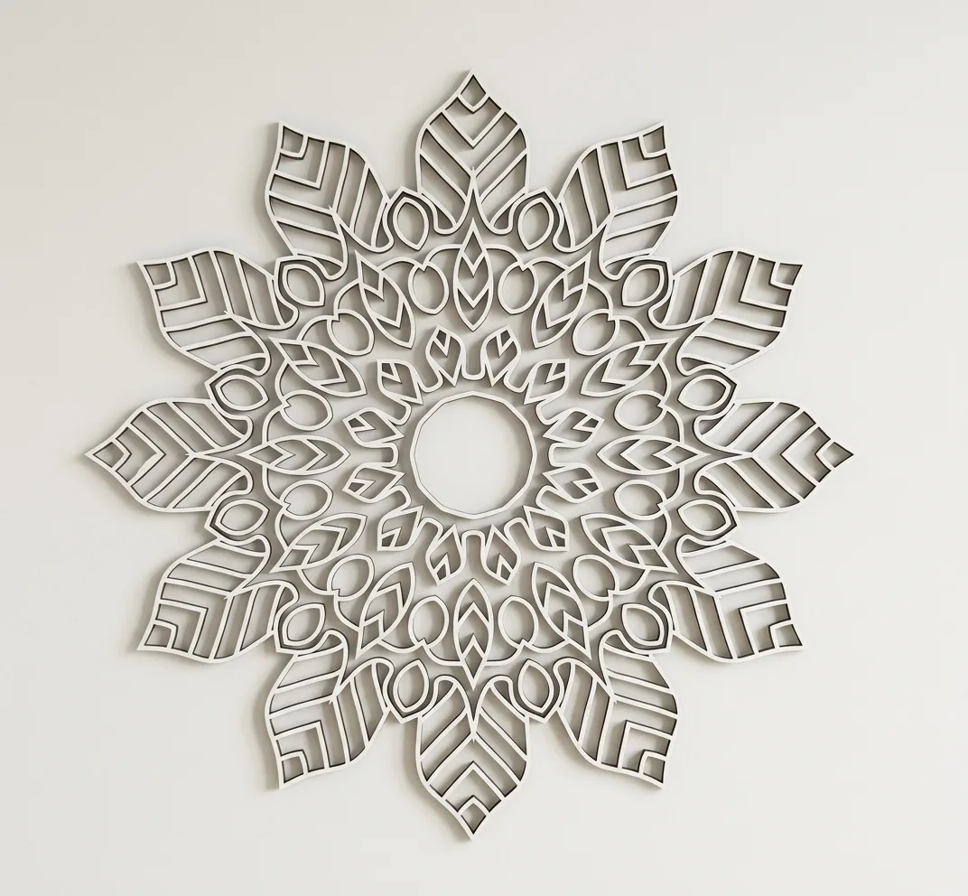White Wooden Mandala Wall Art