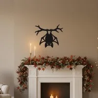 Décoration murale chauve-souris suspendue – Chauve-souris vampire ailes déployées sur branche – Bouleau