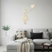 Sperrholz-Wanddeko – Banksy – Das Mädchen mit dem Herzluftballon