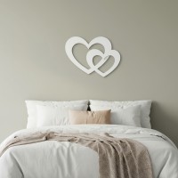 Houten decoratie - Twee harten
