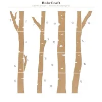 Birch Tree Forest Wall Decor – 4 Birch Trunks, Birch Plywood