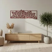 Leaf Set (3 pieces) – Birch Plywood Botanical Wall Decor