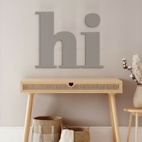 Enseigne Hi en contreplaqué de bouleau – déco murale 24x20 cm
