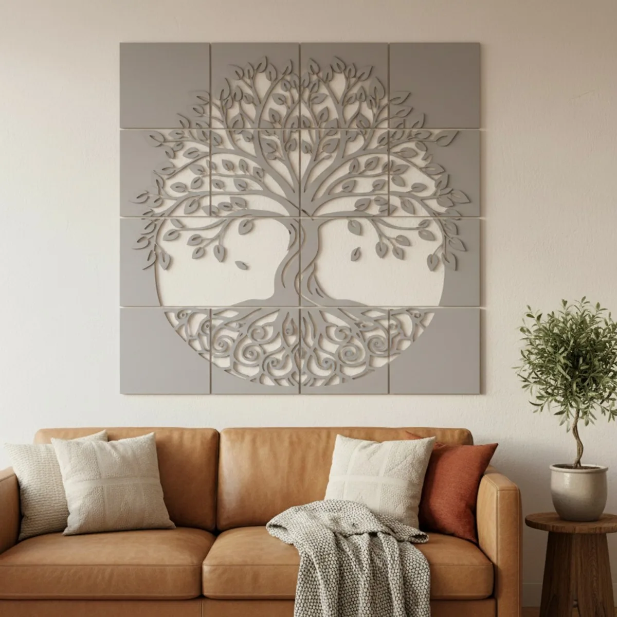 Set de décoration murale en contreplaqué « Arbre de vie » XXL (19 pièces)