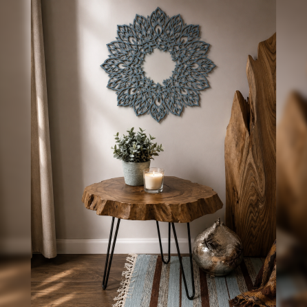 Lotus Plywood Wall Mandala