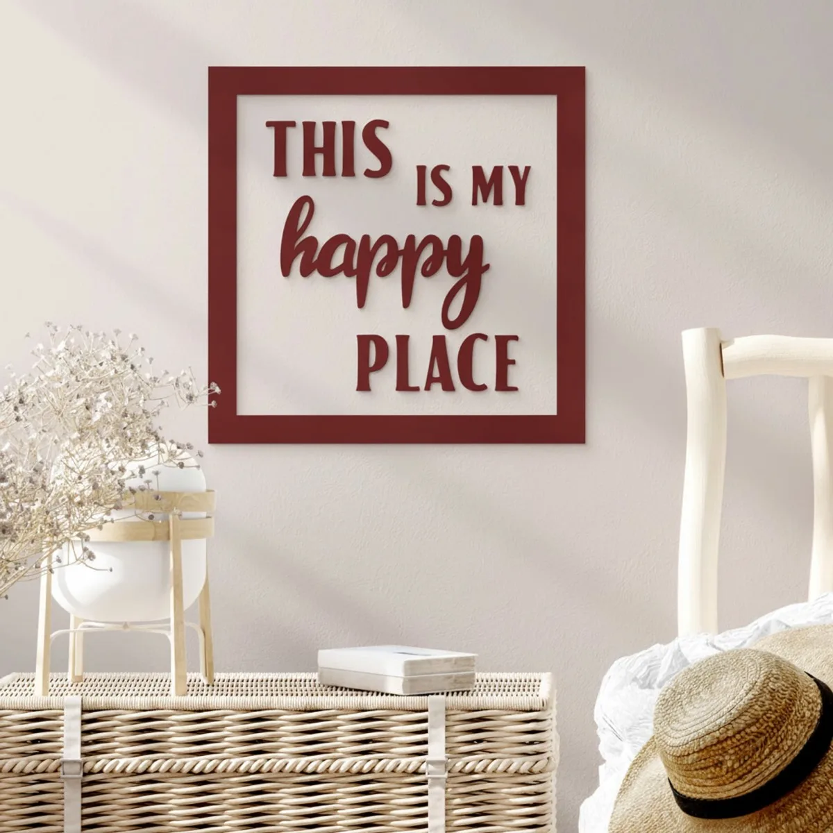 Plywood wall sign This is my happy place